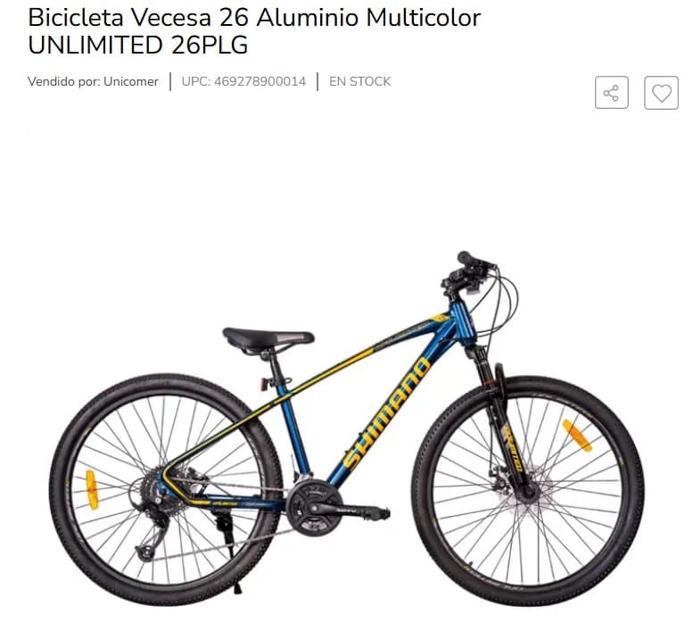 Bicicleta Vecesa 26" Aluminio UNLIMITED